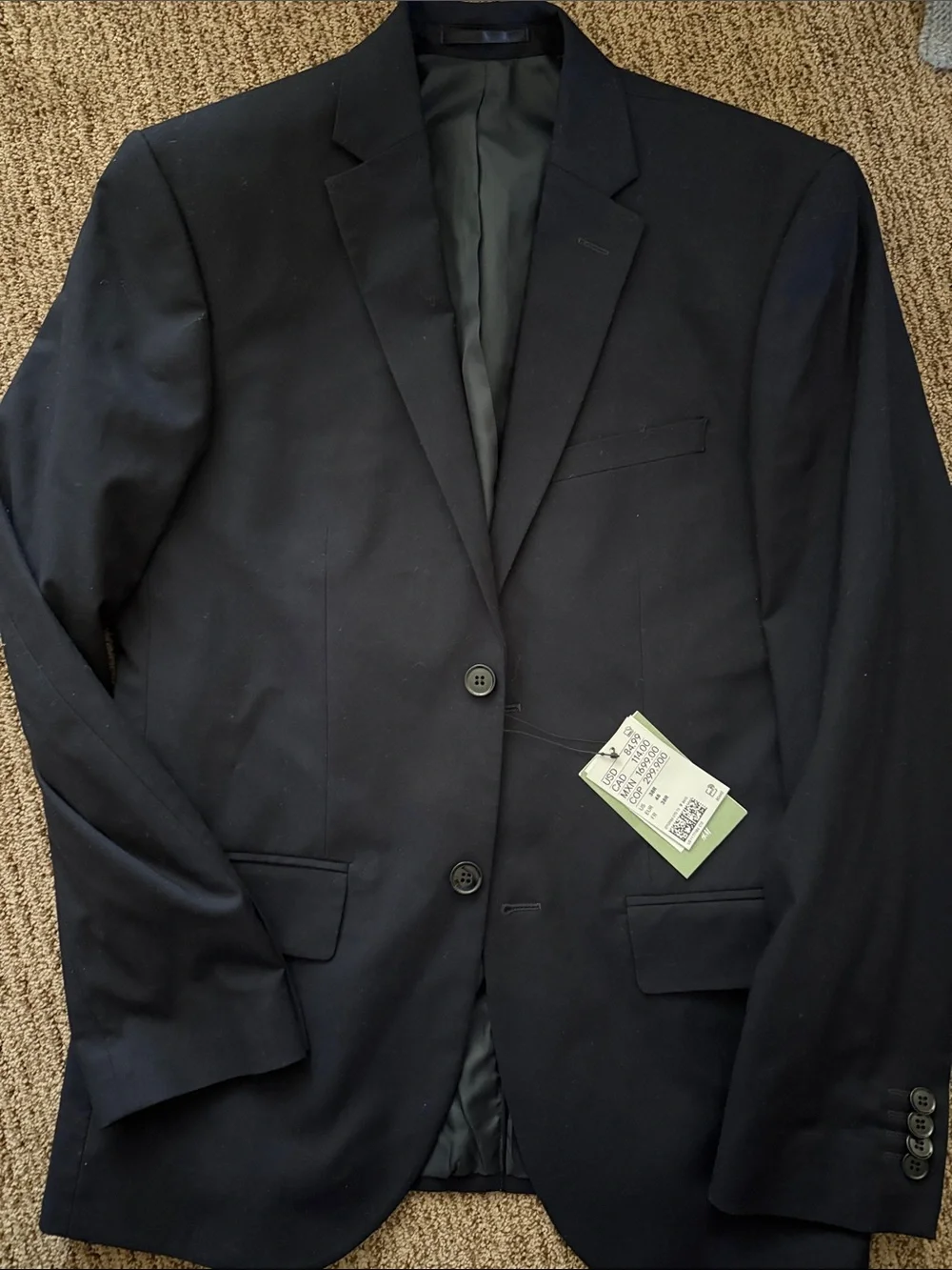 Classic Men's navy Two-Button Blazer